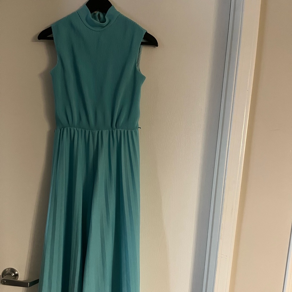 Vintage Wide-Leg Teal Jumpsuit
